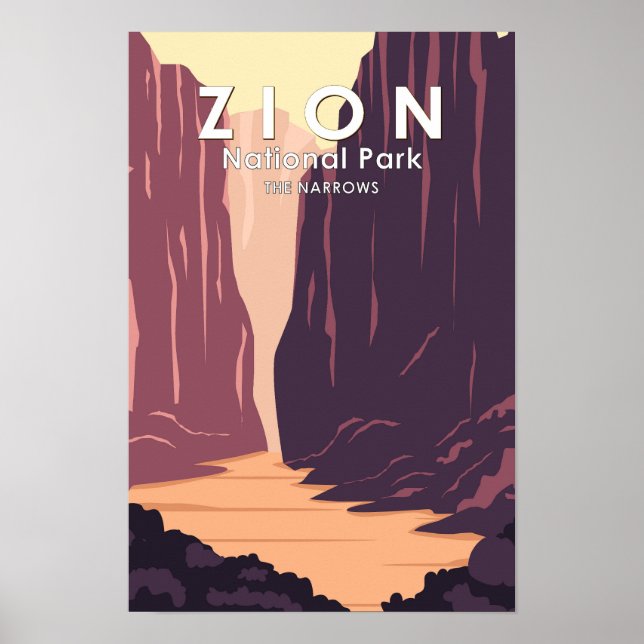 Zion National Park The Narrows Retro Poster (Framsidan)