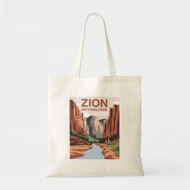Zion National Park Travel Art Tygkasse (Framsidan)