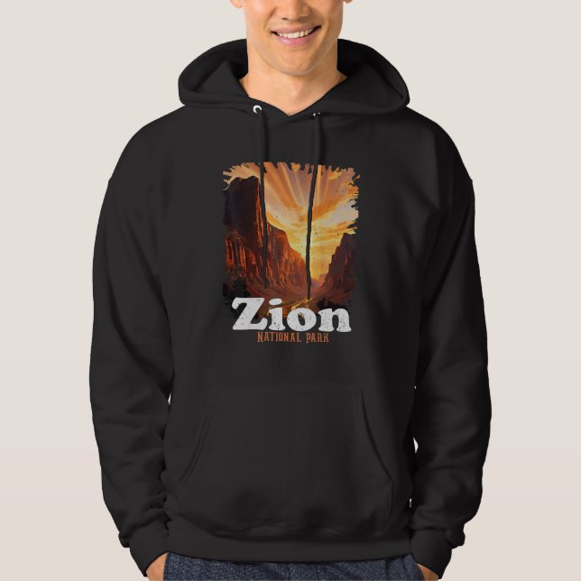 Zion National Park US Trail Explore Utah Camping H Hoodie (Framsida)