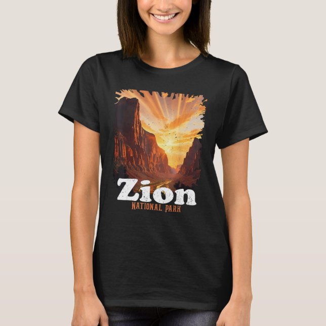 Zion National Park US Trail Explore Utah Camping H T Shirt (Framsida)