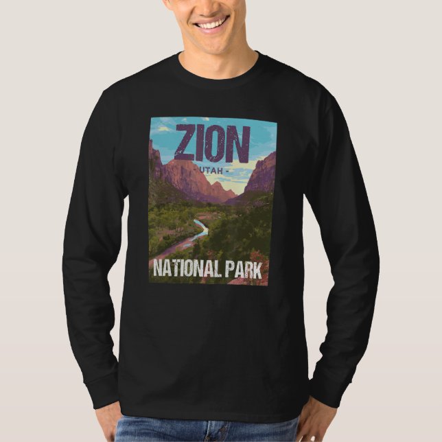 Zion National Park Utah Affischdesign T Shirt (Framsida)