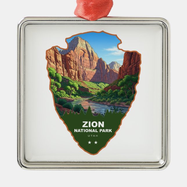 Zion National Park Utah Arrowhead Julgransprydnad Metall (Framsidan)