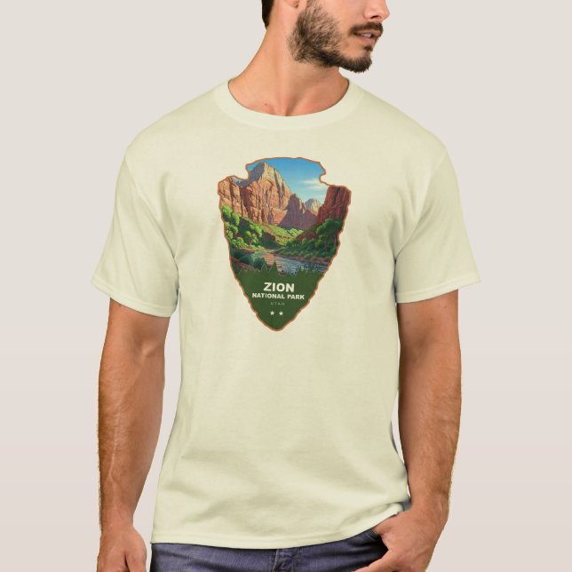 Zion National Park Utah Arrowhead T Shirt (Framsida)