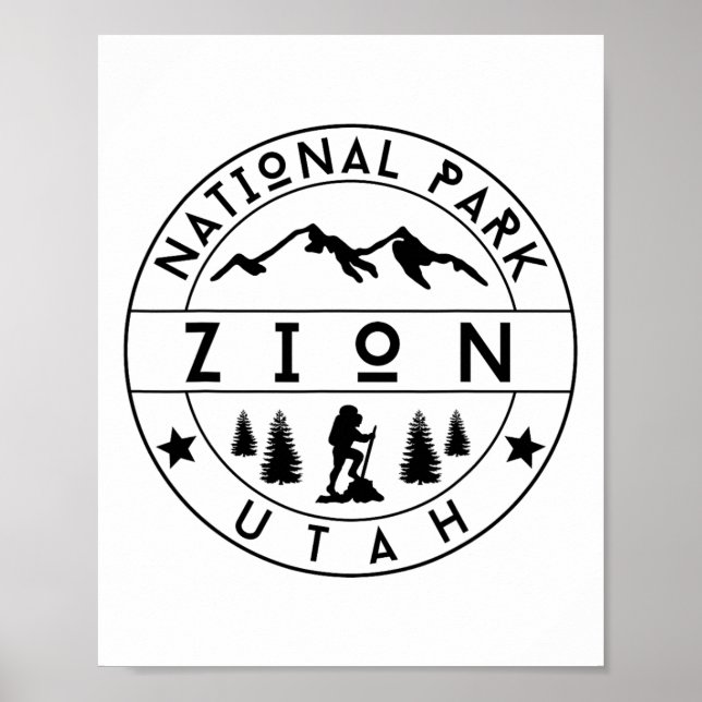 Zion National Park Utah Hiker Nature Hiking Outdoo Poster (Framsidan)