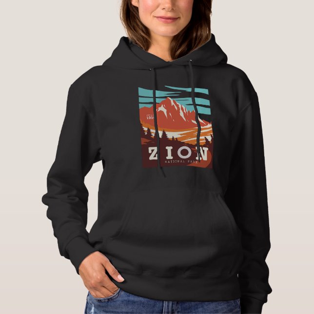 Zion National Park Utah Hiking Travel Poster  Idea T Shirt (Framsida)
