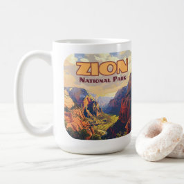 Zion National Park Utah Moab Canyon Retro Kaffemugg