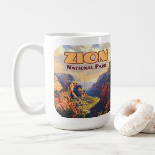 Zion National Park Utah Moab Canyon Retro Kaffemugg
