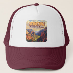 Zion National Park Utah Moab Canyon Retro Keps