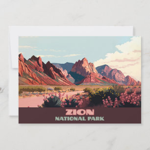 Zion National Park Utah Mountains Inbjudningar
