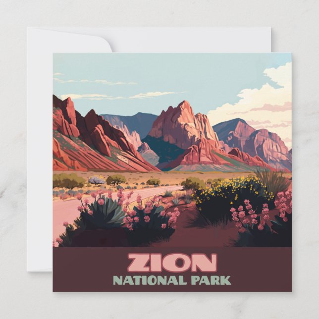 Zion National Park Utah Mountains Vintage (Framsida)
