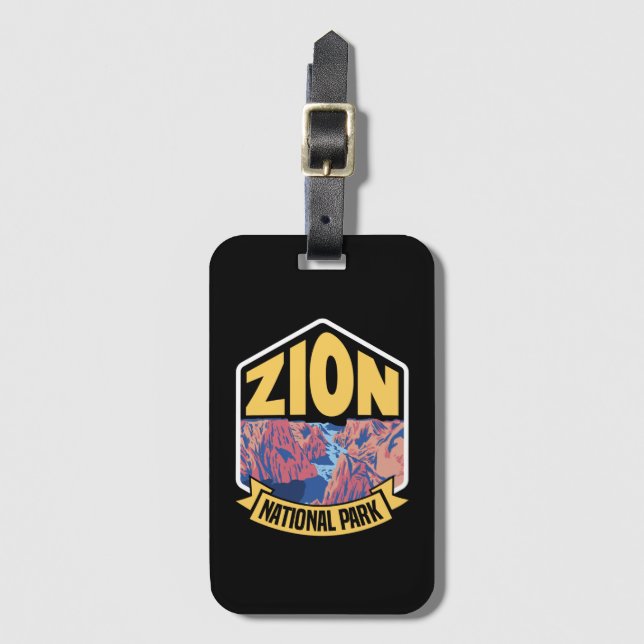 Zion National Park Utah Retro Bagagebricka (Framsida vertikal)