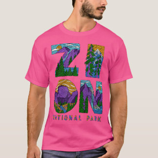 Zion National Park Utah Retro Hiking Camping Lette T Shirt