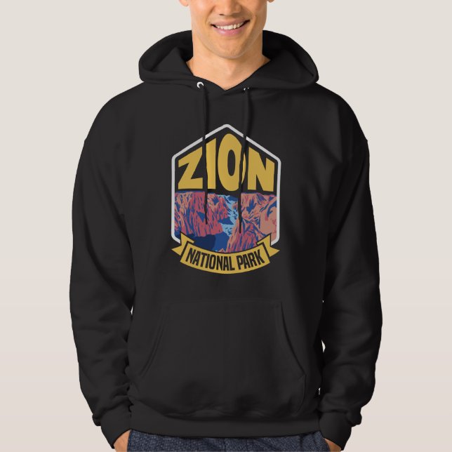 Zion National Park Utah Retro Hoodie (Framsida)