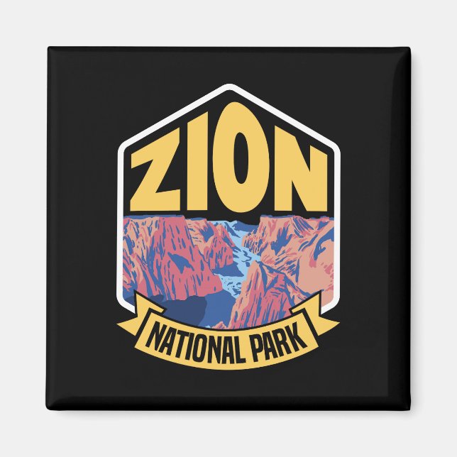 Zion National Park Utah Retro Magnet (Framsidan)