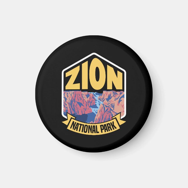 Zion National Park Utah Retro Magnet (Framsidan)