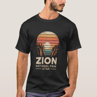Zion National Park Utah Retro Solnedgång T Shirt