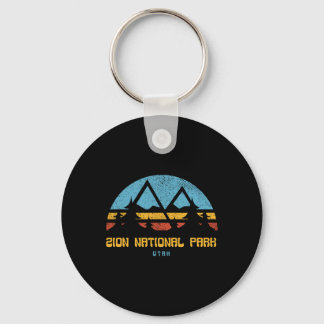 Zion National Park Utah Retro Vintage Vandring Pre Nyckelring