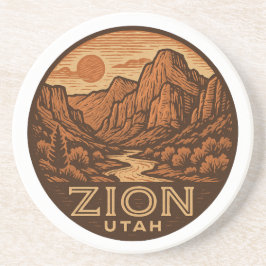 Zion National Park Utah Round Sandstone Underlägg