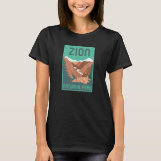 Zion National Park Utah Semester Plakat Stil Retro T Shirt