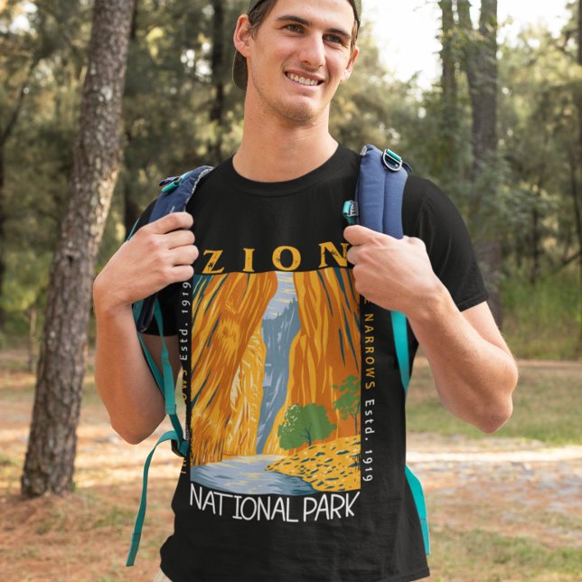 Zion National Park Utah the Narrows Distress T Shirt (Skapare uppladdad)