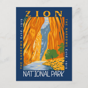 Zion National Park Utah the Narrows Distress Vykort