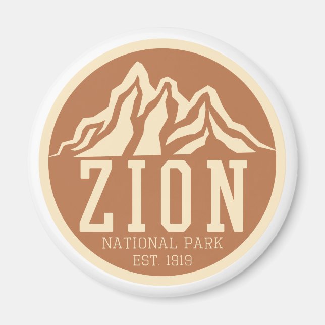 Zion National Park Utah USA Outdoor Retro Magnet (Framsidan)