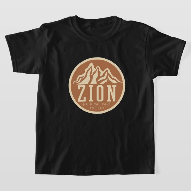 Zion National Park Utah USA Outdoor Retro T Shirt (Laydown)