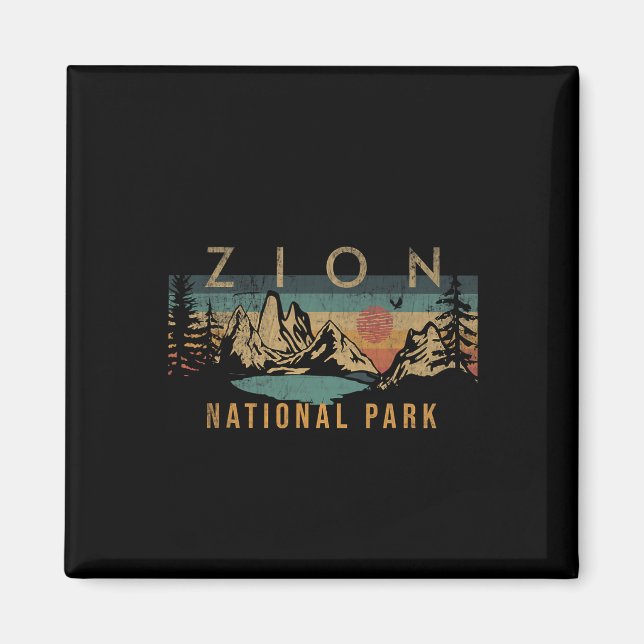 Zion National Park Utah Usa Vintage utomhus Magnet (Framsidan)
