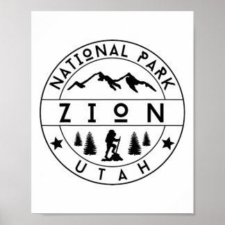 Zion National Park Utah vandrare natur vandring Ut Poster