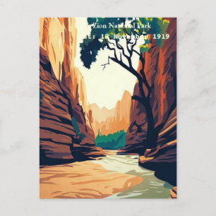 Zion National Park Utah, vattenfärgen Narrows Helg Vykort