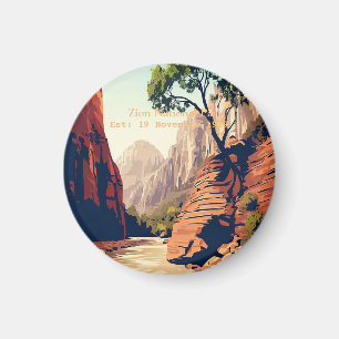 Zion National Park Utah, vattenfärgen Narrows Magnet