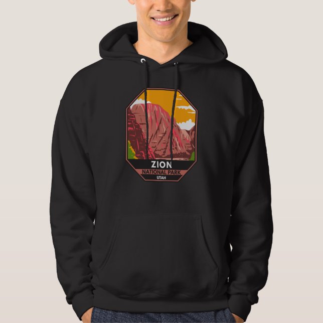 Zion National Park Utah Vintage Hoodie (Framsida)