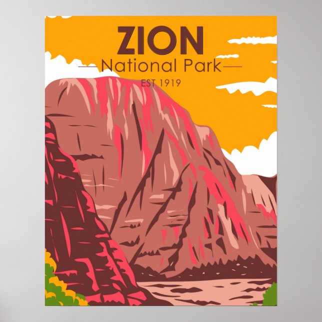 Zion National Park Utah Vintage Poster (Framsidan)