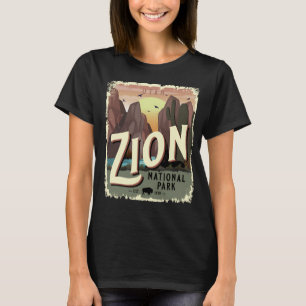 Zion National Park Utah Vintage resor Poster Styl T Shirt