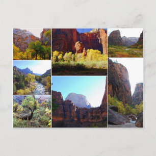 Zion National Park, Utah, vykort för kollage