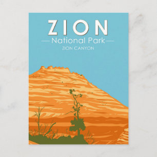 Zion National Park Utah Zion Canyon 2 Vintage Vykort