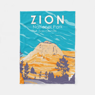 Zion National Park Utah Zion Canyon Road Vintage Fleecefilt