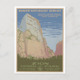 Zion National Park Vintage Affisch Postkort Vykort