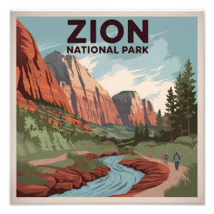 Zion National Park vintage Fototryck