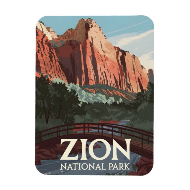 Zion National Park vintage Magnet (Vertikal)