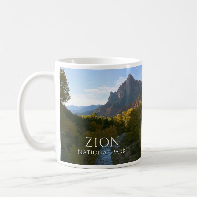 Zion National Park, Watchman Peak, Virgin River Kaffemugg (Vänster)
