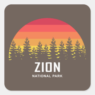 Zion nationalpark fyrkantigt klistermärke
