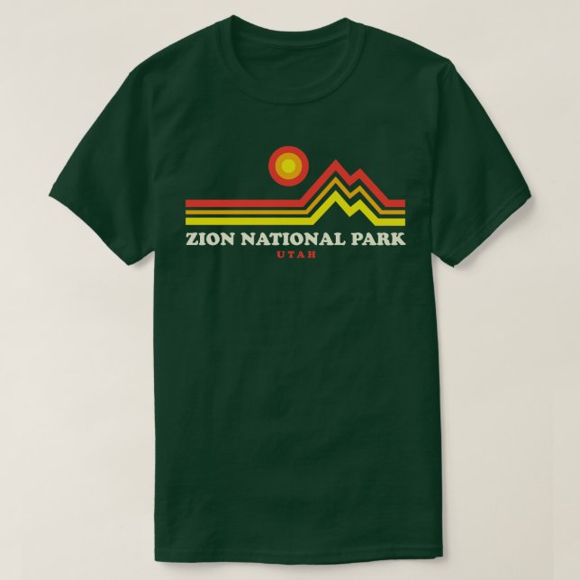 Zion nationalpark Hikes Retro Mountain Zion Park T Shirt (Design framsida)