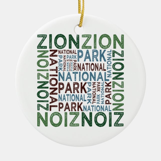 Zion nationalpark julgransprydnad keramik (Framsidan)