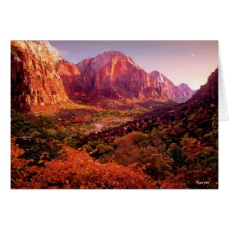 Zion nationalpark på hösten hälsningskort