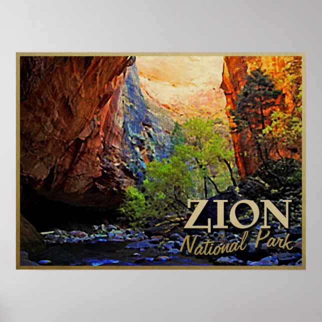 Zion nationalpark poster (Framsidan)