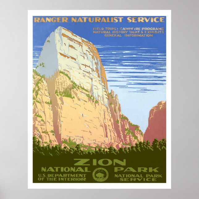 Zion nationalpark poster (Framsidan)