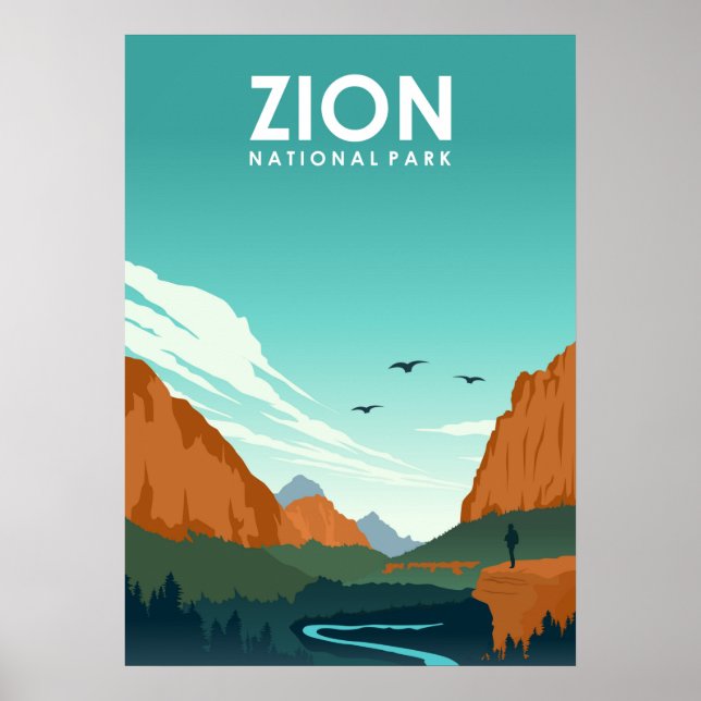 Zion nationalpark poster (Framsidan)