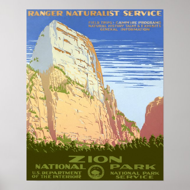Zion nationalpark poster (Framsidan)