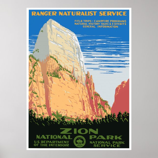 Zion nationalpark poster (Framsidan)